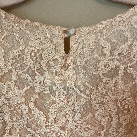 Vintage Light Pink Lace Midi Short Sleeve Dress 1950’s Cocktail - Picture 6 of 15